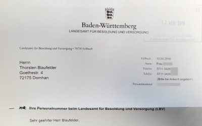 Wenn ich als Arbeitsrechtler überraschend Post vom Landesamt für Besoldung und Versorgung erhalte
