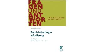 Buchcover ‚Betriebsbedingte Kündigung‘ von Thorsten Blaufelder (Bund-Verlag), Reihe ‚Fragen und Antworten‘
