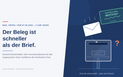 Arbeitgeber kann nicht mehr aufs Einwurfeinschreiben vertrauen